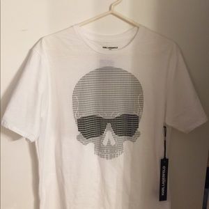 Karl Lagerfeld Clean White Designer T Shirt